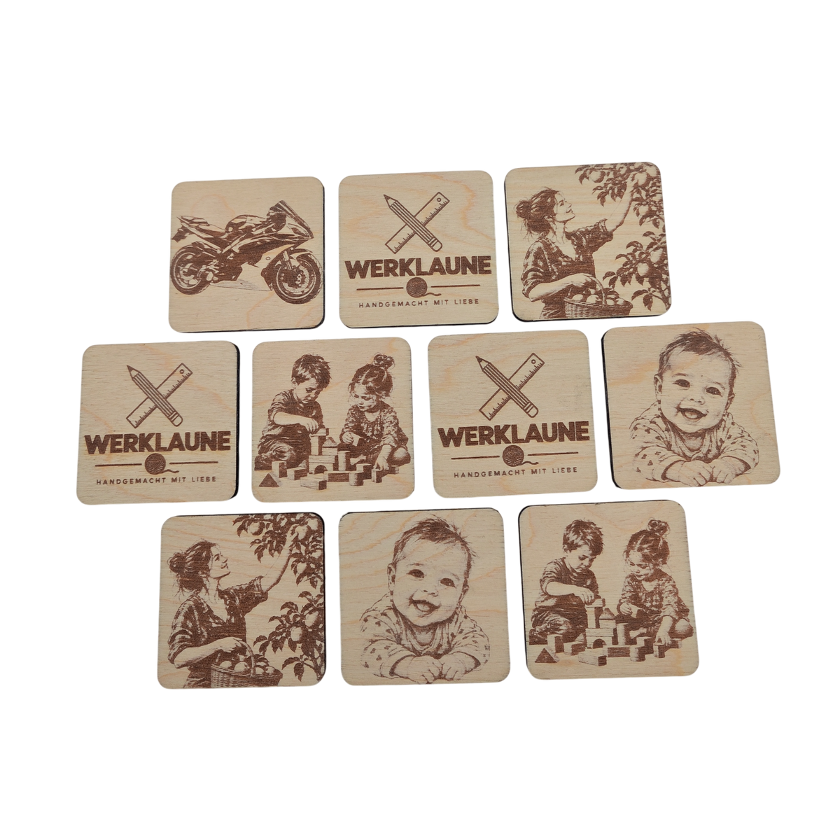 Personalisiertes Holz-Memory mit beidseitiger Gravur